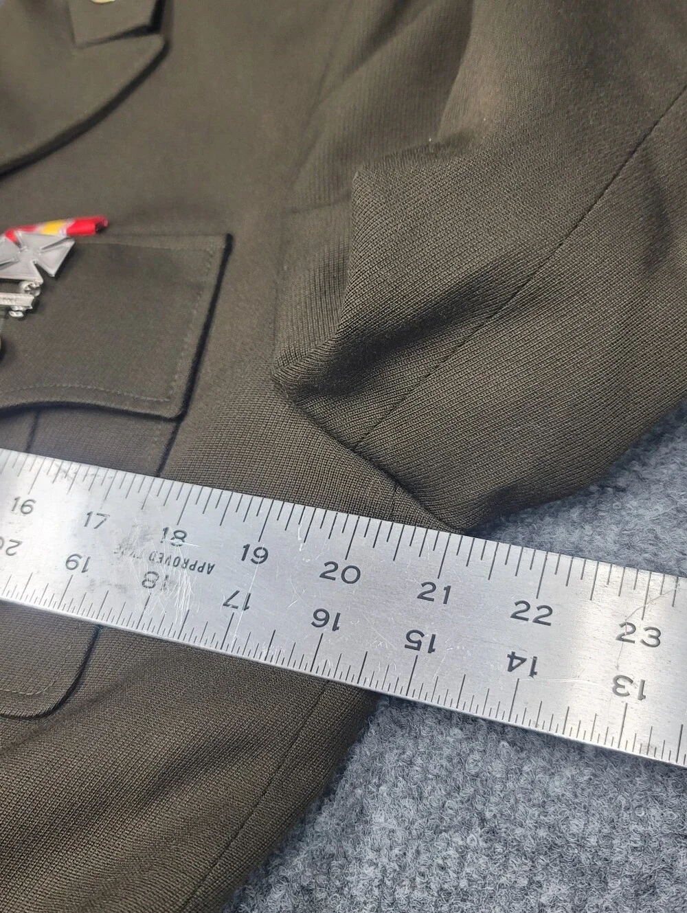 Flying Cross Army AGSU Service Coat 40R-A Army Dress Coat With Patches & Pins
